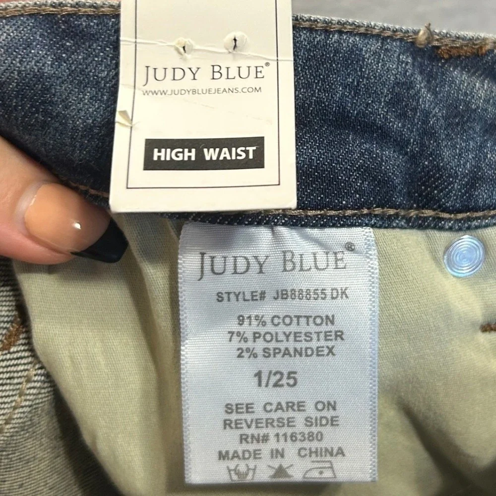 Judy Blue  High Rise Flare Leg Jeans Womens 1/25 Medium Wash Blue Denim